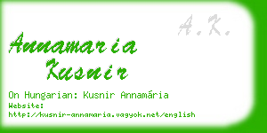 annamaria kusnir business card